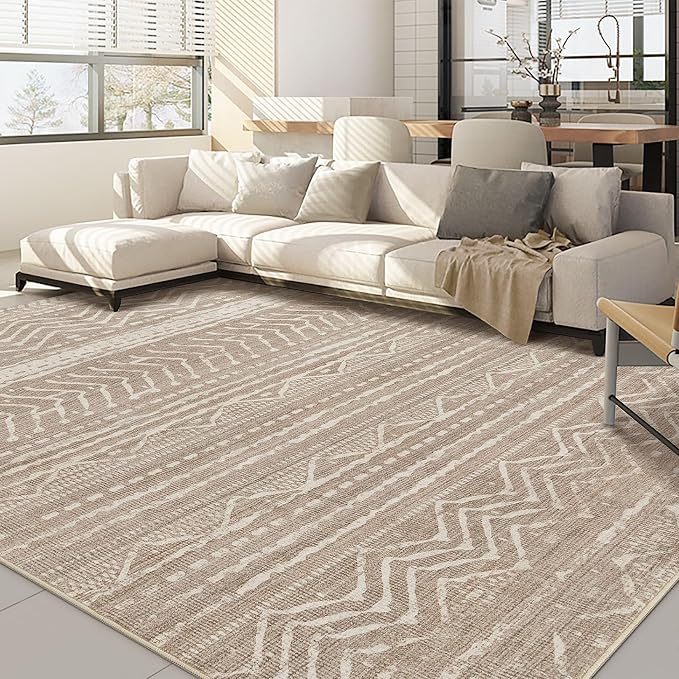 Nakagishi Boho 8x10 Area Rug Living Room Rugs Machine Washable Dark Brown | Soft by NakagishiAreaRug