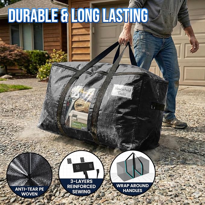 TAILI 10 Pack Black Extra Large Moving Bags, Storage Bag - Image 3