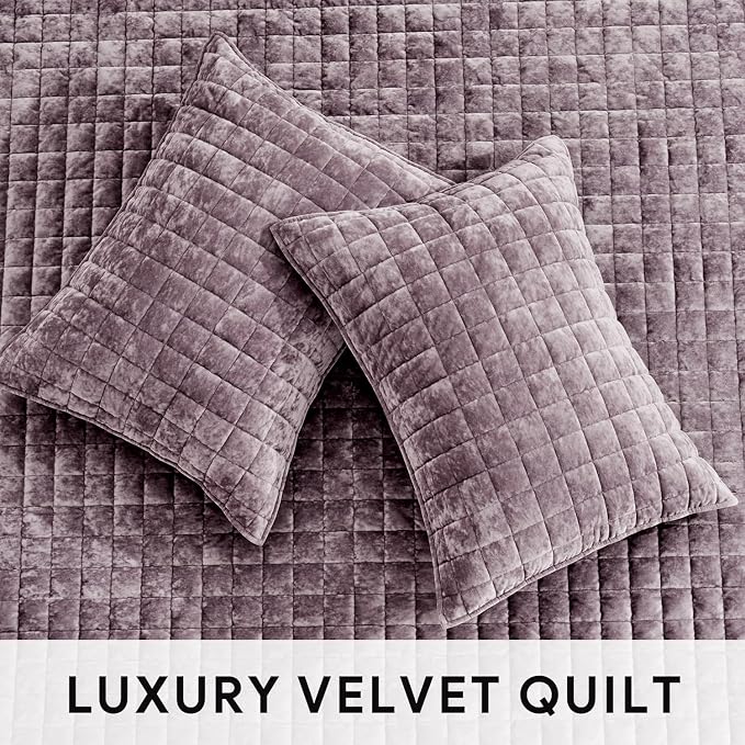 RECYCO Channel Box Stitch Velvet Quilt Set, Twin/Twin XL Size, Luxury Oversized - Image 4