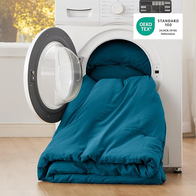 Bedsure Twin/Twin XL Comforter Set, Teal Soft Prewashed Bedding - Image 5