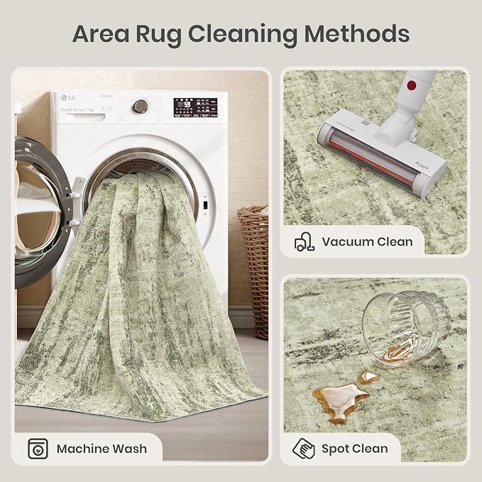6x9 Area Rugs, Abstract Large Washable Rugs - Image 5