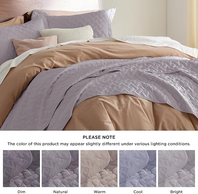 Bedsure King Size Quilt, Lightweight Comforter Set, Light Purple Bedspread | - Image 7