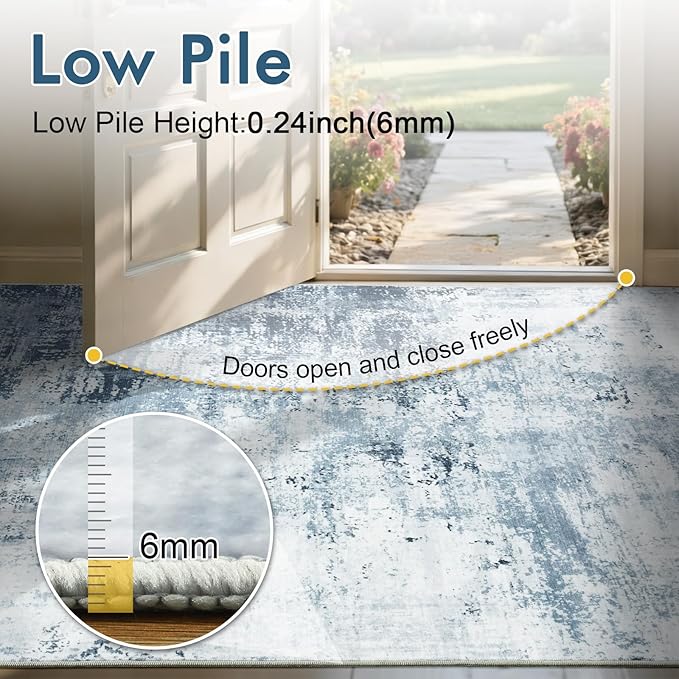5x7 Ft Area Rugs for Living Room, Soft Non-Slip Washable Rugs Modern Abstract - Image 8