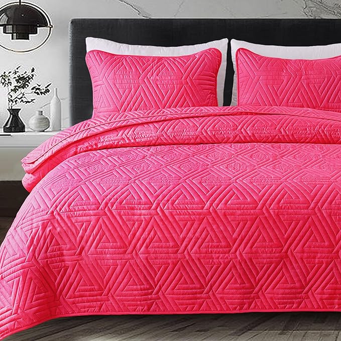 Whale Flotilla Soft Geometric Queen Quilt Set by WHALEFLOTILLA
