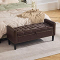 WUTUTUEE 47" Modern Water-Resistant Faux Leather Storage Ottoman Bench by WUTUTUEE