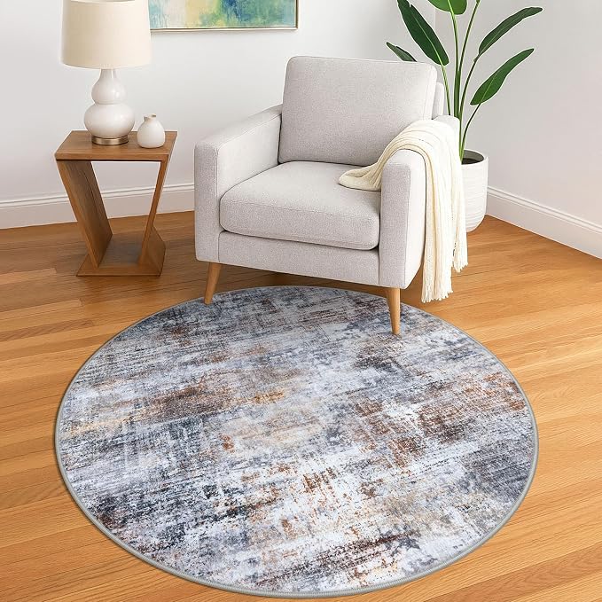 Round Area Rug 5 Ft Circle Entryway Rugs Round Washable Door Mat Indoor Entrance by iOhouze