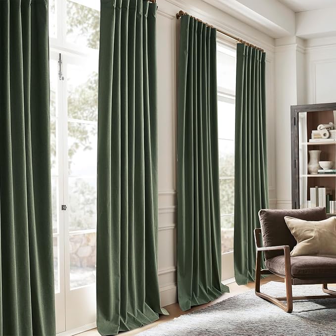 QJmydeco Green Country Kitchen Curtains 54 Inch Length Small Basement Window - Image 7
