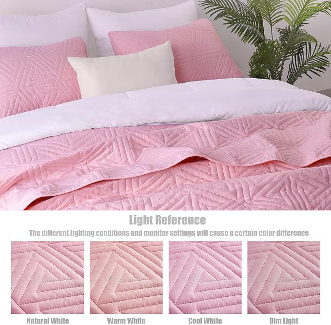 Whale Flotilla Soft Geometric Queen Quilt Set - Image 6