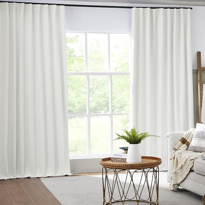 102 Inches Curtains Blackout Drapes Back Tab Hook Belt Country Farmhouse - Image 2