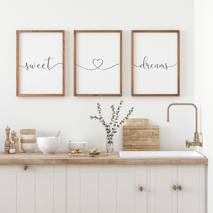 Houmury Set of 3 Sweet Dream Sign Bedroom Wall Decor Above Wed Wall Sign - Image 9