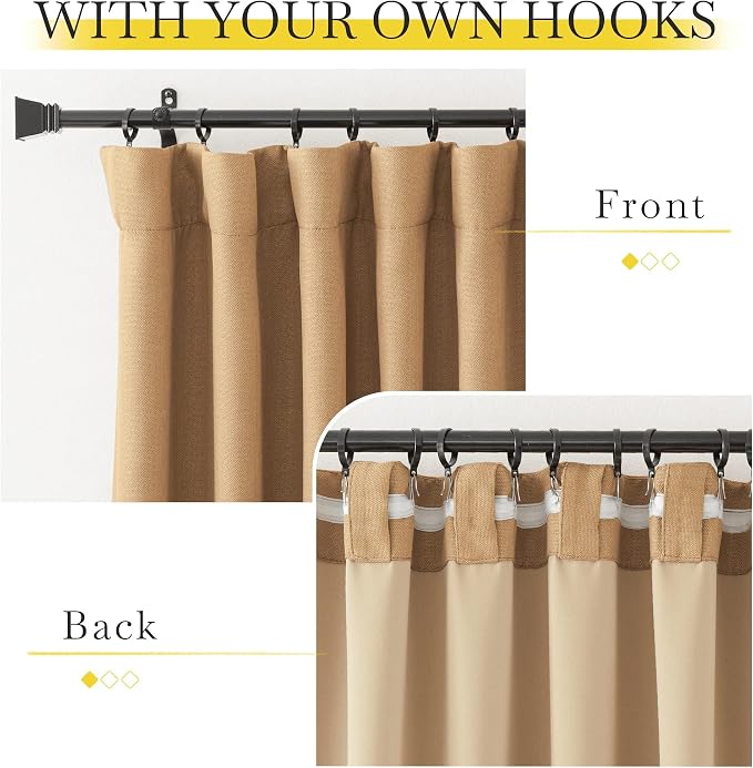 NICETOWN Thick Living Room Caramel Curtains 84 inches Long, Rod Pocket/Back - Image 7