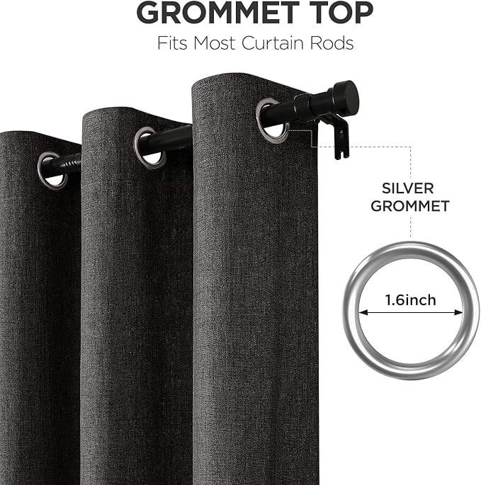 Joydeco Blackout Curtains 84 Inches Long 2 Panels Burg, Room Darkening Curtains - Image 5