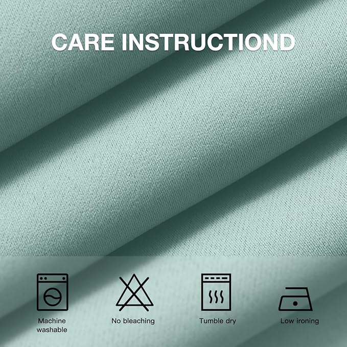 COSVIYA Grommet Room Darkening Aqua Curtains 84 inch Length - Image 6