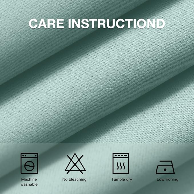 COSVIYA Grommet Room Darkening Aqua Curtains 63 inch Length - Image 6