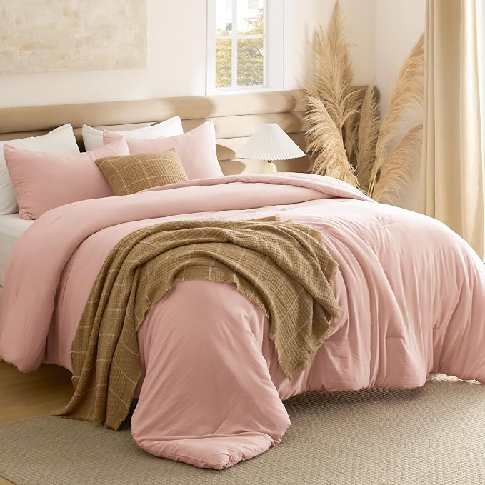 Bedsure Twin/Twin XL Comforter Set, Blush Pink Soft Prewashed Bedding by Unknown