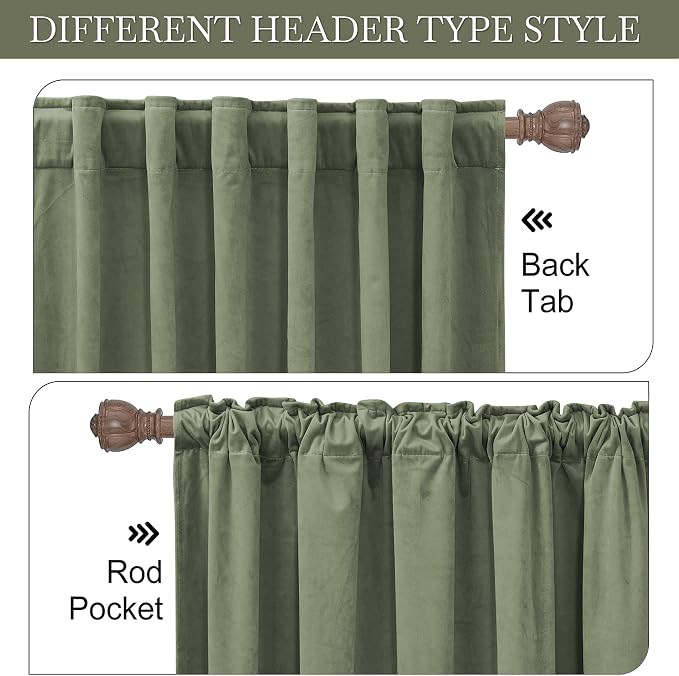 RYB HOME Velvet Room Darkening Curtains - Image 5