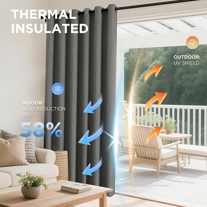 Joydeco Blackout Curtains 63 Inches Long 2 Panels Burg, Room Darkening Curtains - Image 4