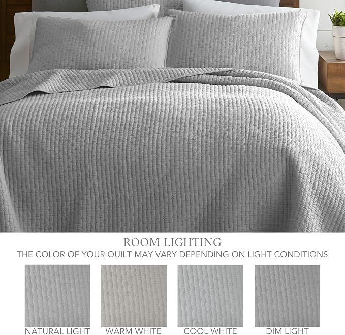 Levtex Home Cross Stitch Reversible King/Cal King Quilt Set and 2 Pillow Shams - Image 4