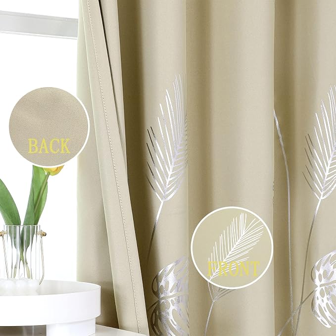 Room Darkening Curtains 84 Inches Long 2 Panels Thermal Insulated Blackout - Image 3