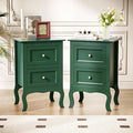 Bonnlo Green Nightstand Set of 2, Small Green Night Stands by Bonnlo