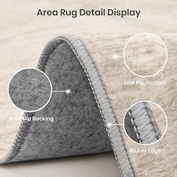 8x10 Area Rugs for Living Room, Large Washable Rug Non Slip Brown | Soft Low - Image 4