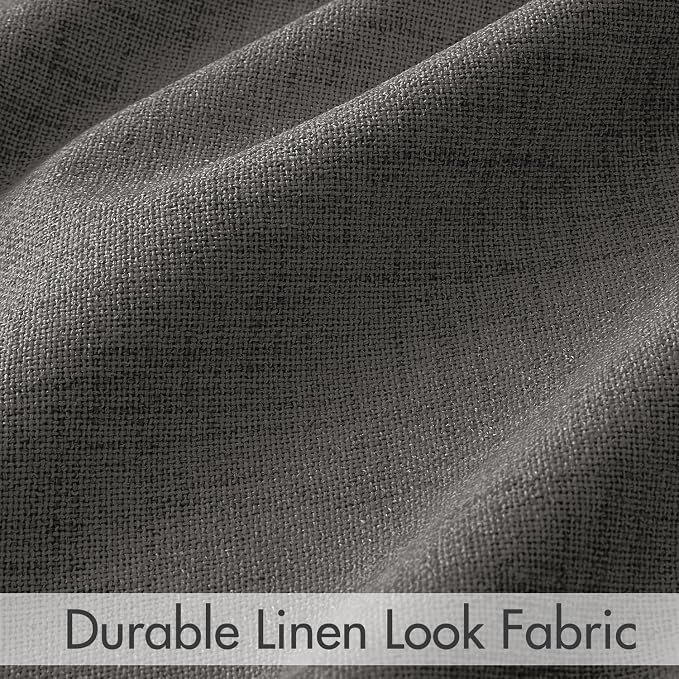 MIULEE 100% Blackout Curtains Linen Curtains 96 Inches Long, Dark Gray | 2 - Image 7