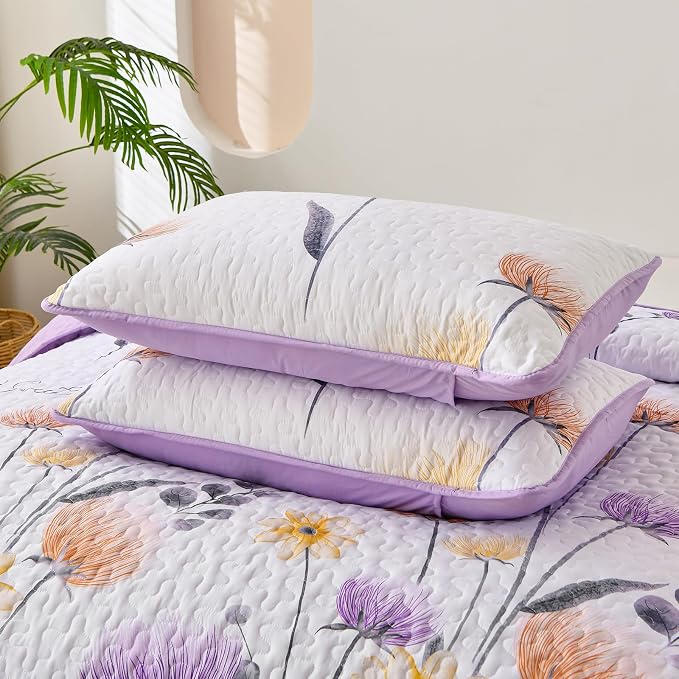 Dinjoy Twin Quilt Set, 2 Pieces Cute Bedding Set | Soft Microfiber, Spring - Image 7