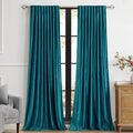 PRIMROSE Teal Velvet Curtains 84 inch Long by PRIMROSE