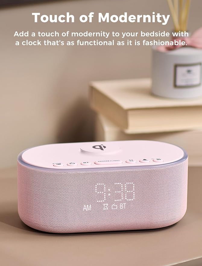 Odokee Qi Certified Wireless Charging Alarm Clock Radio - Image 7