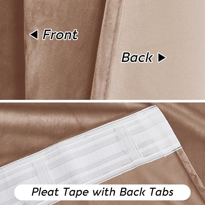 RYB HOME Blush Velvet Curtains 96 inches - Image 4