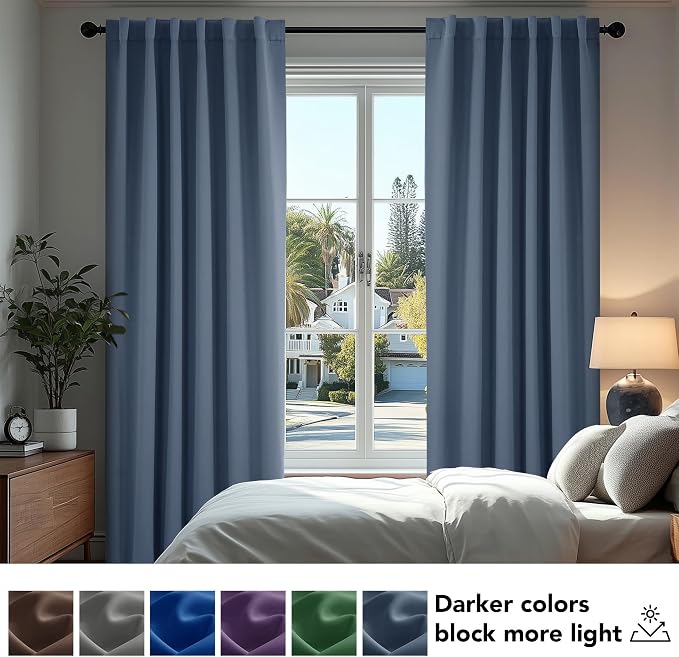 Deconovo Blackout Curtains for Bedroom, Living Room Curtains 72 Inches Long | - Image 4