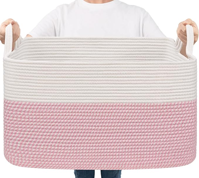 Goodpick Large Woven Rope Blanket Basket, Nursery & Bedroom Organization by Goodpick