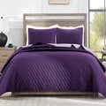 Exclusivo Mezcla Reversible King Size Quilt Bedding Set, Deep Purple | by ExclusivoMezcla