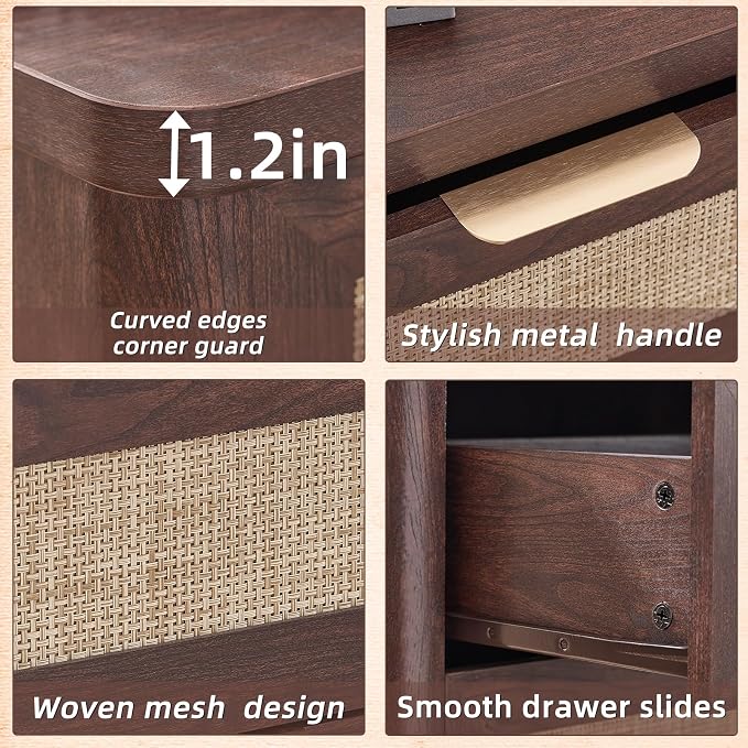 LEYAOYAO Rattan 23" Nightstands - Image 4