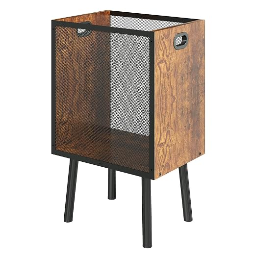 Office Garbage Can, Iron and Wood Office Trash Can by Huxitocan
