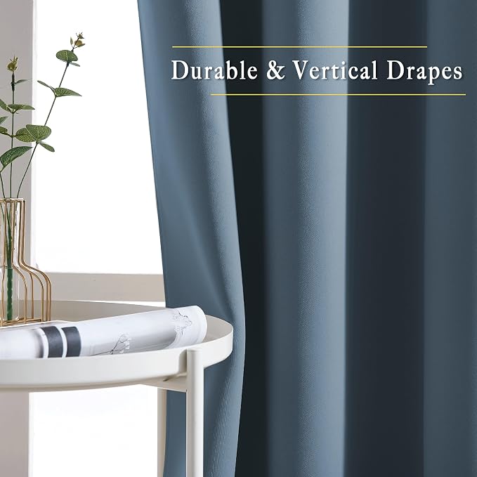NICETOWN Smoky Blue Curtain Panels - Image 5
