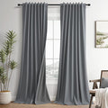 Grey 100% Blackout Linen Curtains by Guken