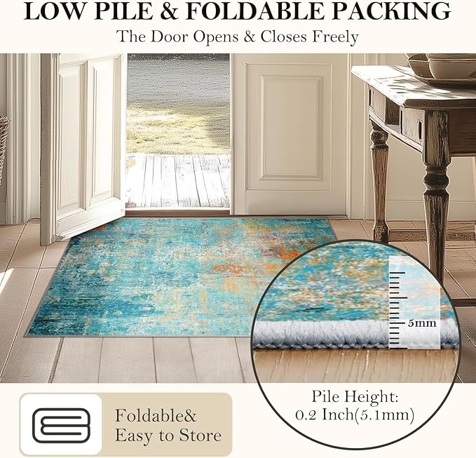 RELEANY Washable Round 4ft Area Rug - Image 4