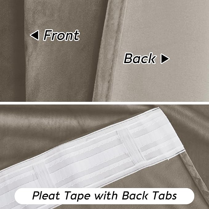 RYB HOME Velvet Curtains 108 inches Long, Extra Long High Ceiling Curtains | - Image 4