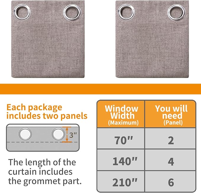 YoungsTex Burlap Short Linen Blackout Curtains 40 Inch Length - Image 8