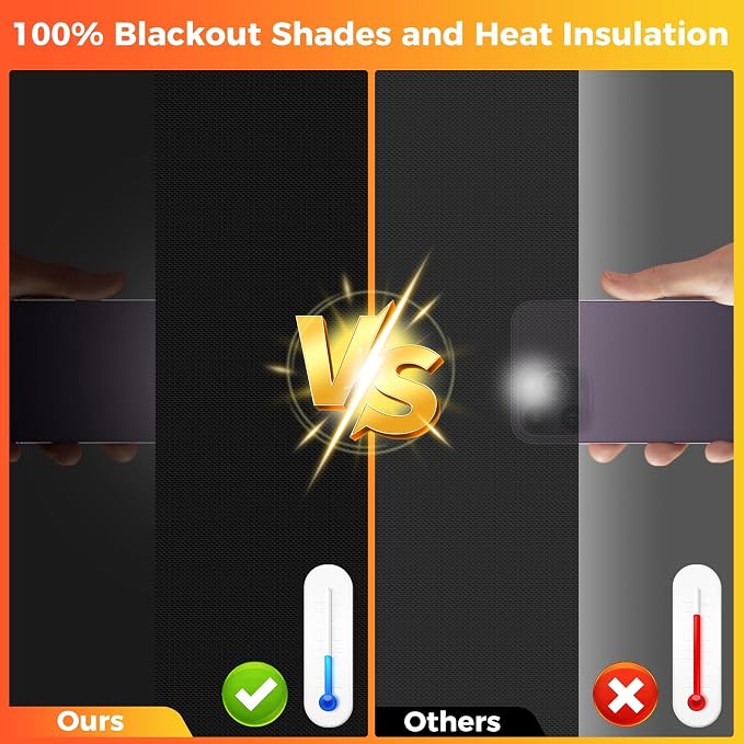 79x57in Blackout Curtains for Bedroom Portable Window Blinds Cover Thermal | - Image 3