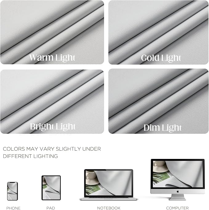 CUCRAF Grayish White Blackout Curtains 72 inch Length 2 Panels Set, Room - Image 8