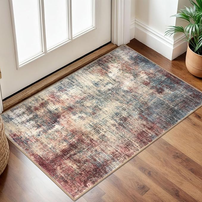 Small Abstract Area Rug 2x3 Ft Entryway Rugs Washable Door Mat Indoor Entrance by iOhouze