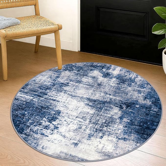 Round Area Rug 3 Ft Circle Entryway Rugs Round Washable Door Mat Indoor Entrance by iOhouze