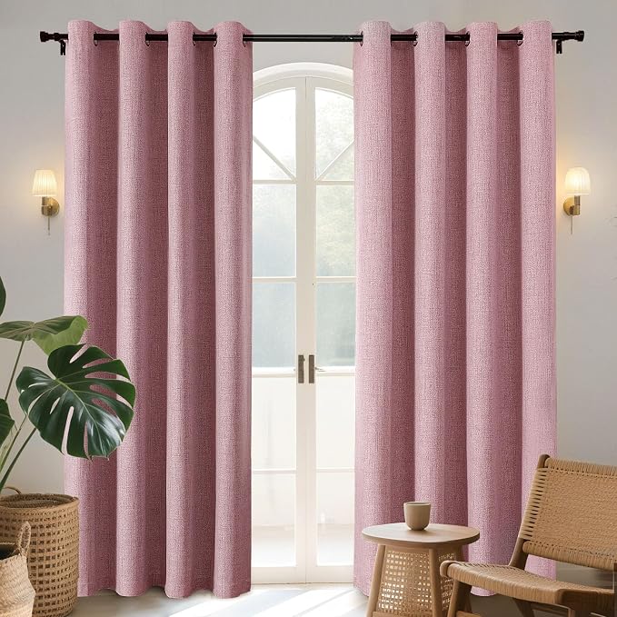 Joydeco Light Pink Blackout Curtains 96 Inches Long, Curtains 96 Inch Length 1 by JOYDECO