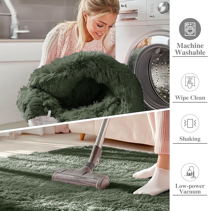 OLANLY Area Rugs for Living Room Bedroom, Machine Washable 4x5.9 ft Soft Fluffy - Image 2