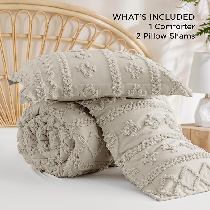 Bedsure Tufted Boho Comforter Set Full Size - Image 8