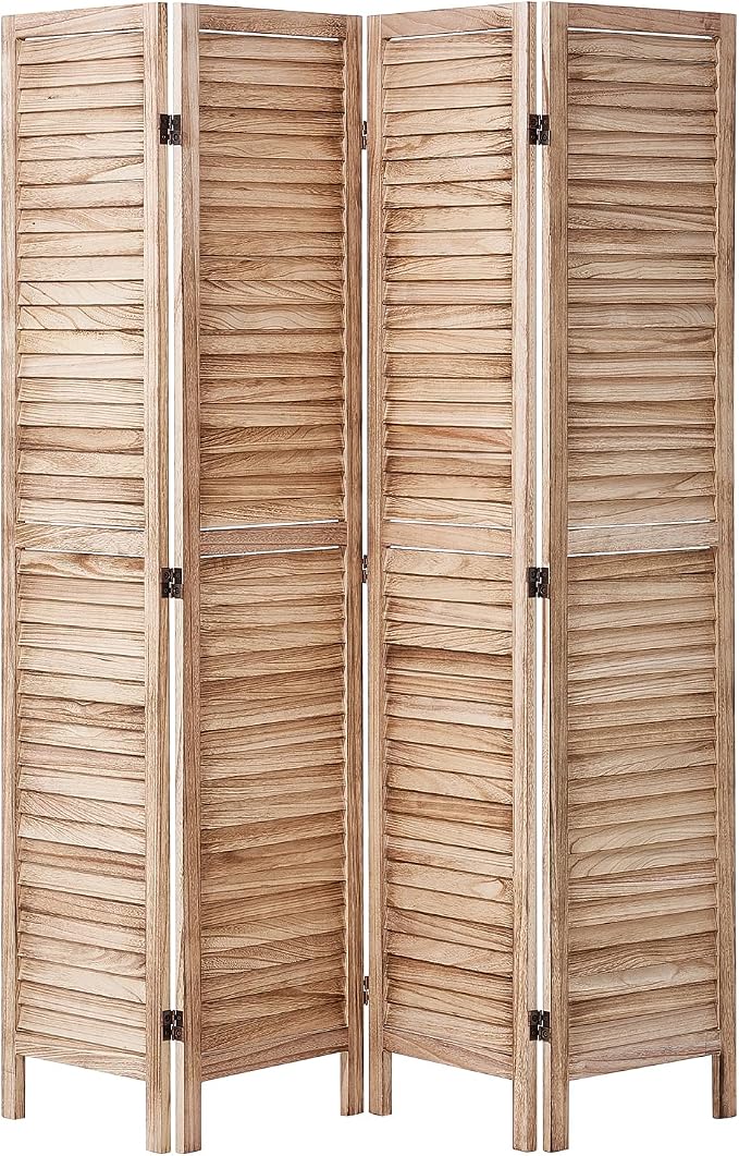 VEVOR Wood Room Divider, 4 Panel Wood Folding Privacy Screen, 66.9 Inches Tall - Image 9