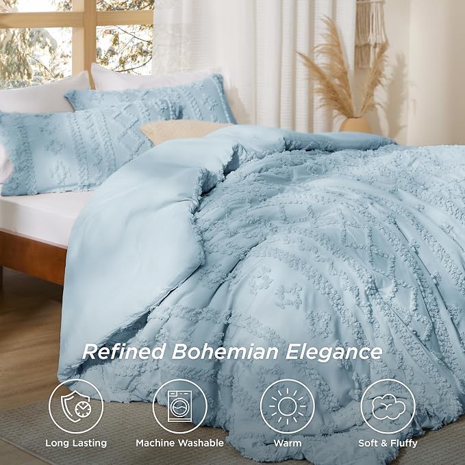 Bedsure Tufted Boho Comforter Set Full Size - Image 3
