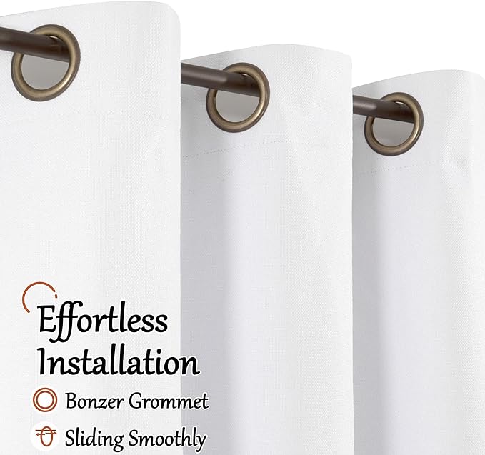 95 Inch Long Pure White Blackout Curtains - Image 5